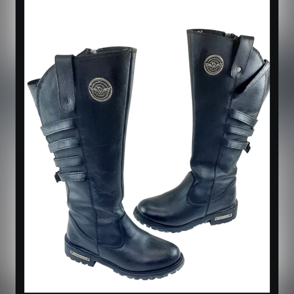 Milwaukee Women's Leather 15" High Rise Riding Boot/ Black/ Size 8.5